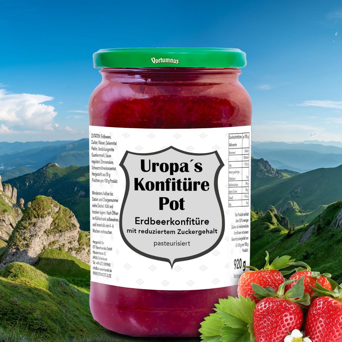 Uropas Konfitürenpot "Erdbeere" 920g