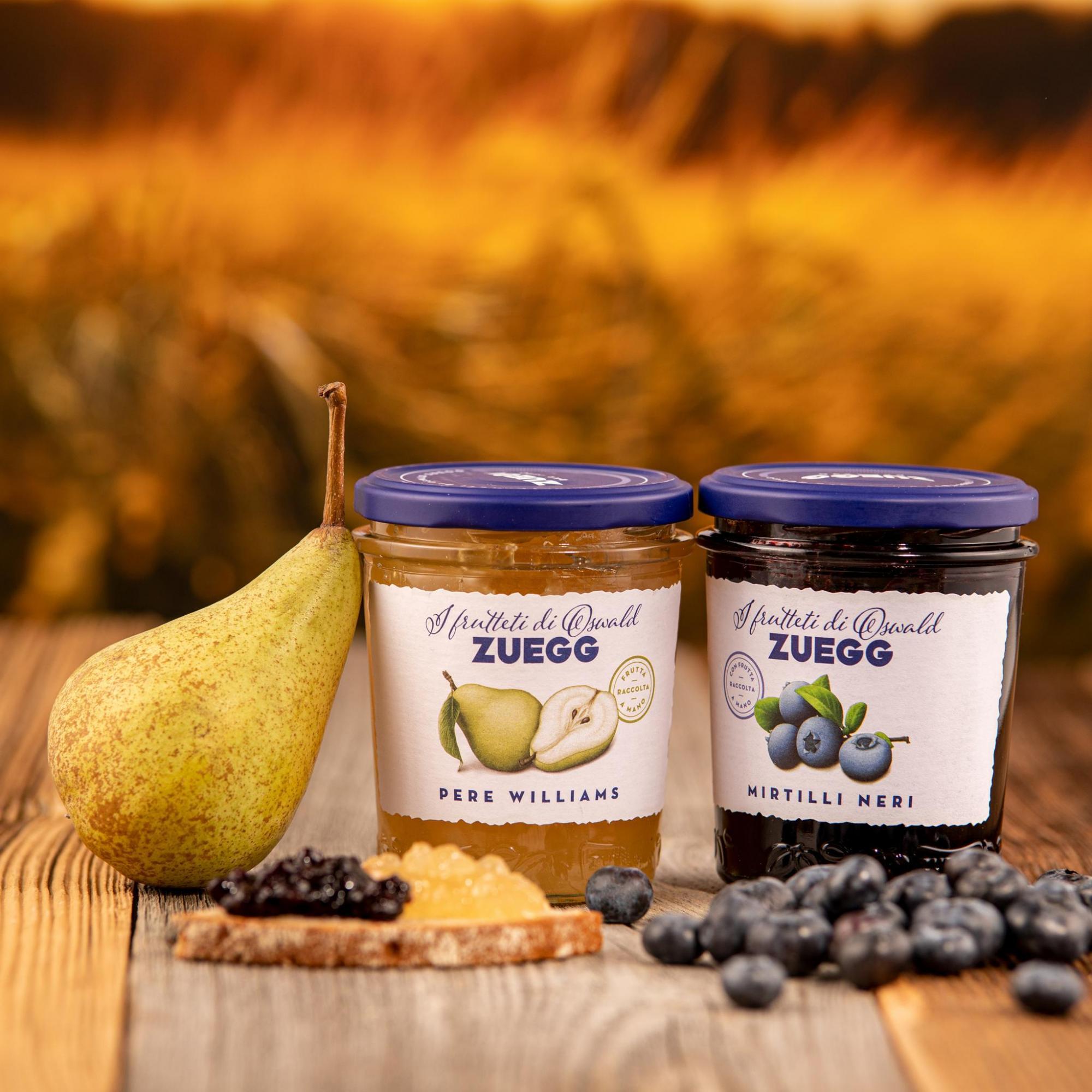 ZUEGG - Konfitürenset - 1x Williamsbirnen Konfitüre á 320g / 1x Blaubeer Konfitüre á 320g