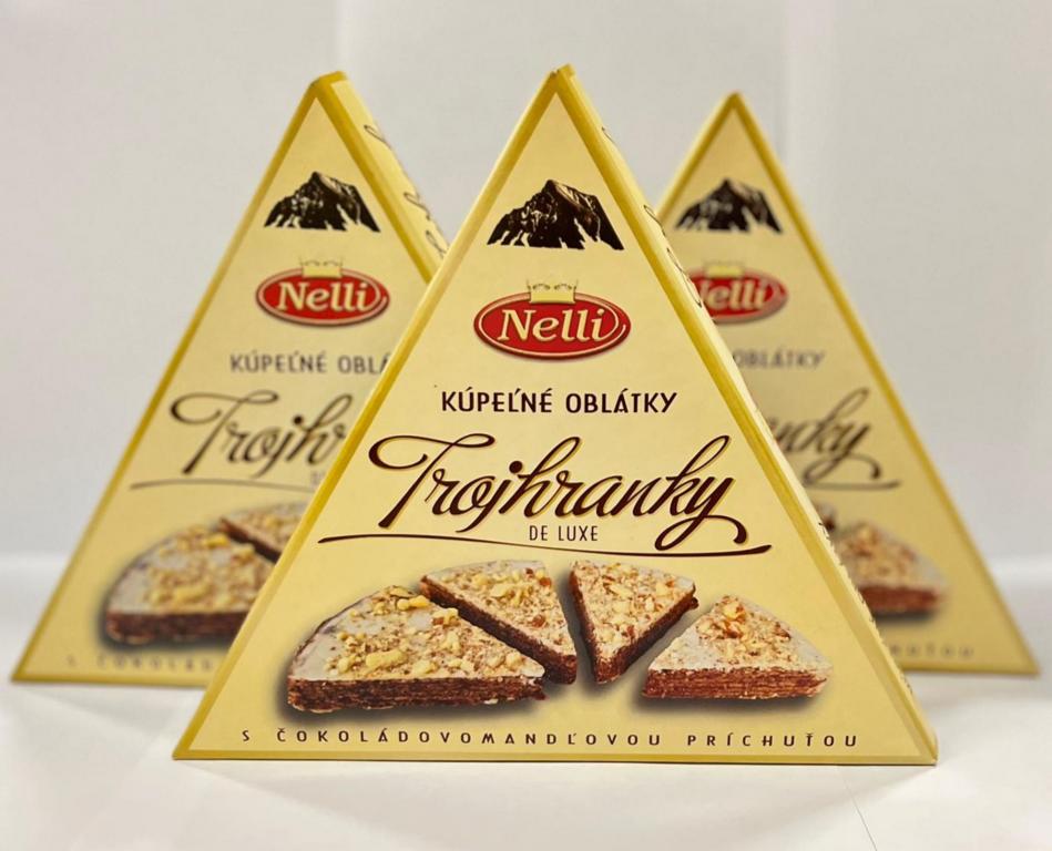 De Luxe Oblaten Trojhranky Schokolade mit Mandeltopping 3x160g