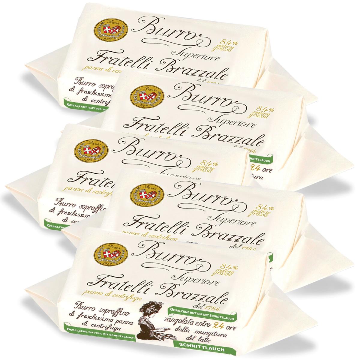 Butter Fratelli Brazzale Superior mit Schnittlauch 5x125g