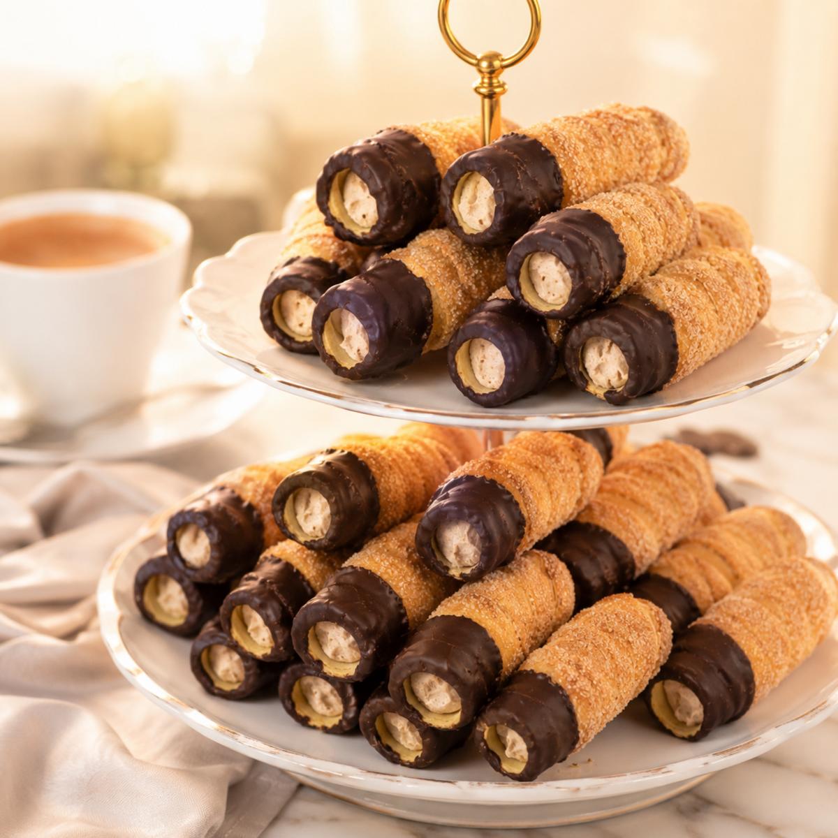 Striezelgebäck mit Kakaotopping und Cremefüllung 2x400g
