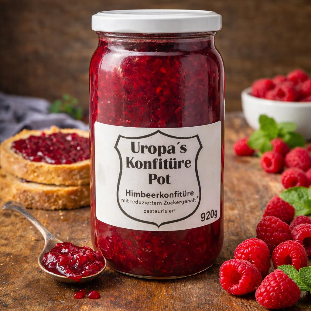 Uropas Konfitürenpot Himbeere 920g
